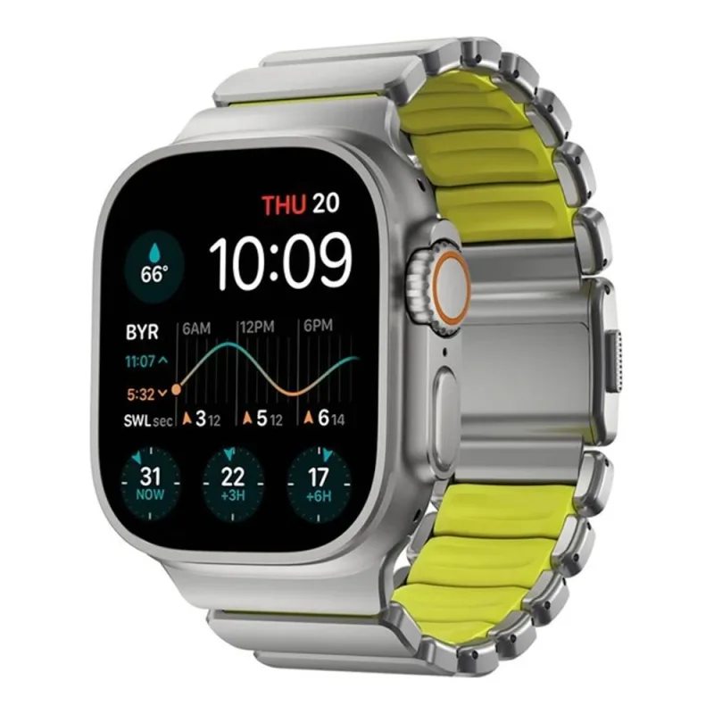 Nomad remienok Stratos pre Apple Watch 44-49mm - Volt/Natural Hardware…