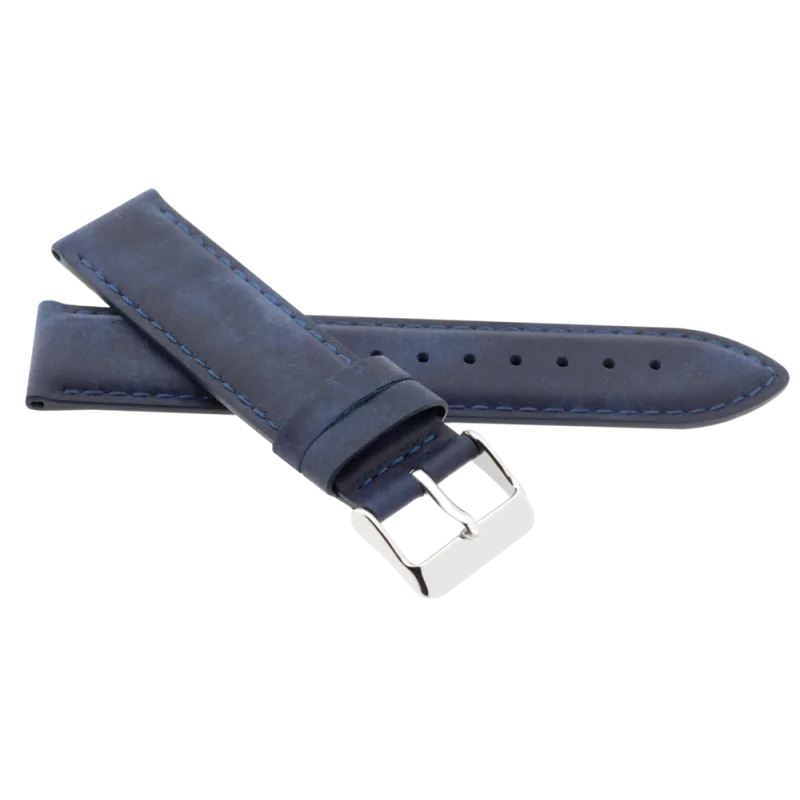 JVD Kožený unisex modrý řemínek na hodinky R41909/18