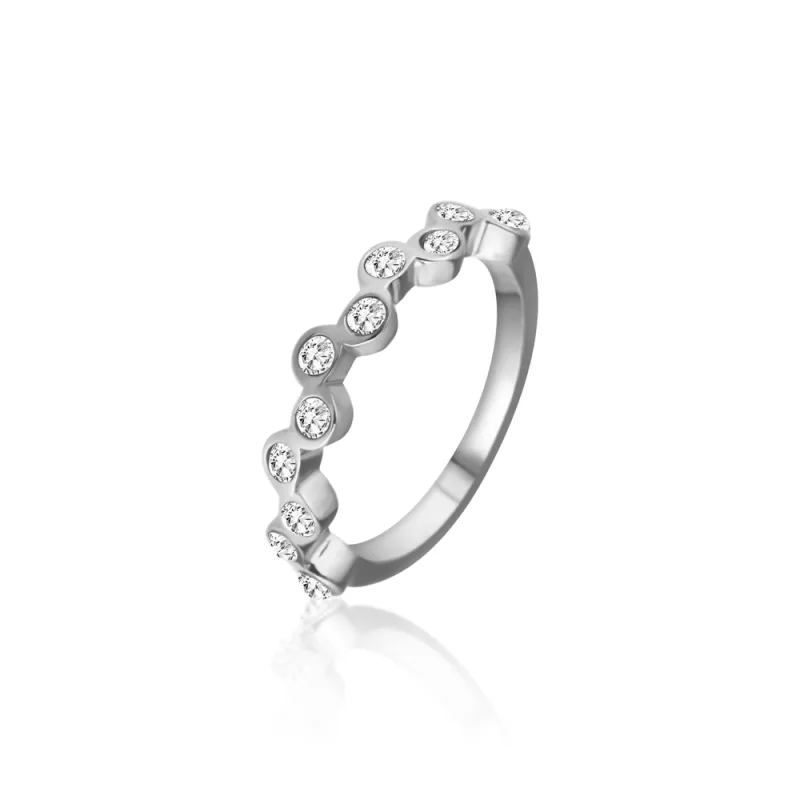 JVD Dámský ocelový prsten se zirkony SSSR0014XG10058