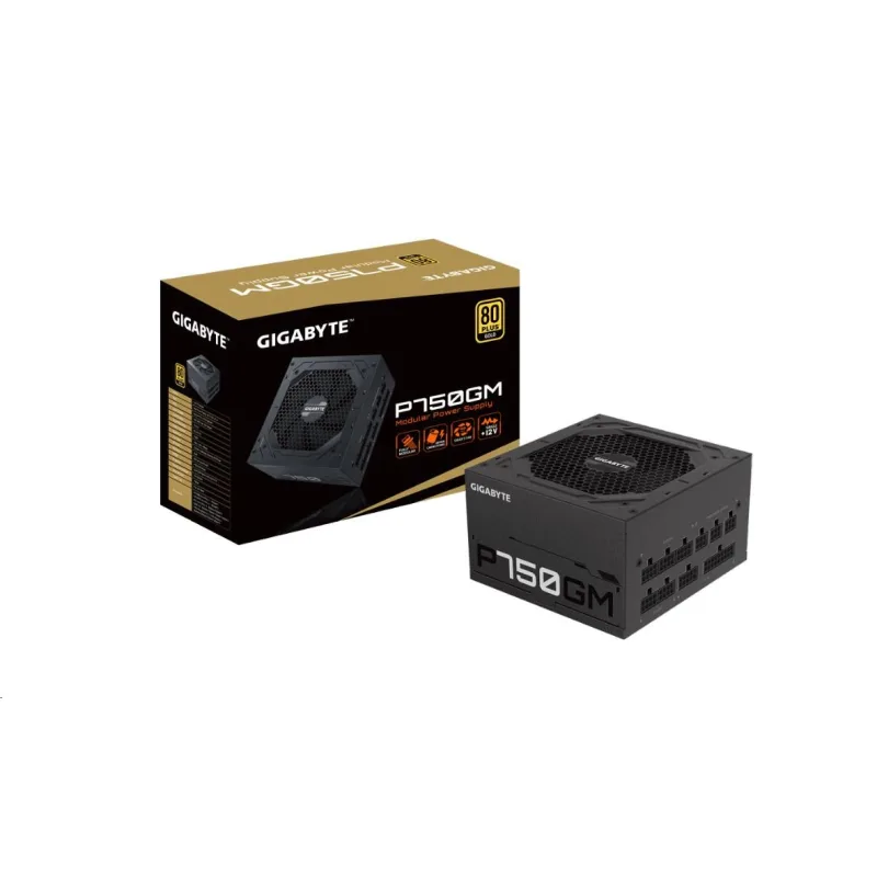 GIGABYTE zdroj P750GM, 750W, 80plus gold, modular, 120 mm fan GP…