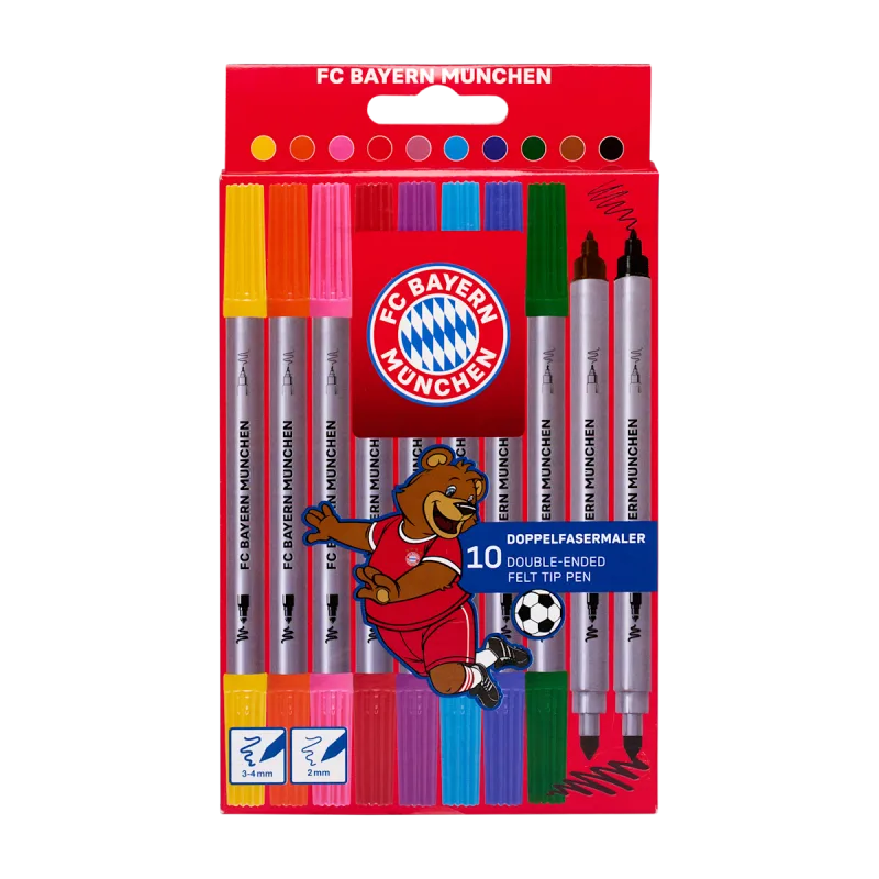 FC Bayern München - Bayern Mníchov farebné obojstranné fixky (10 ks v balení)
