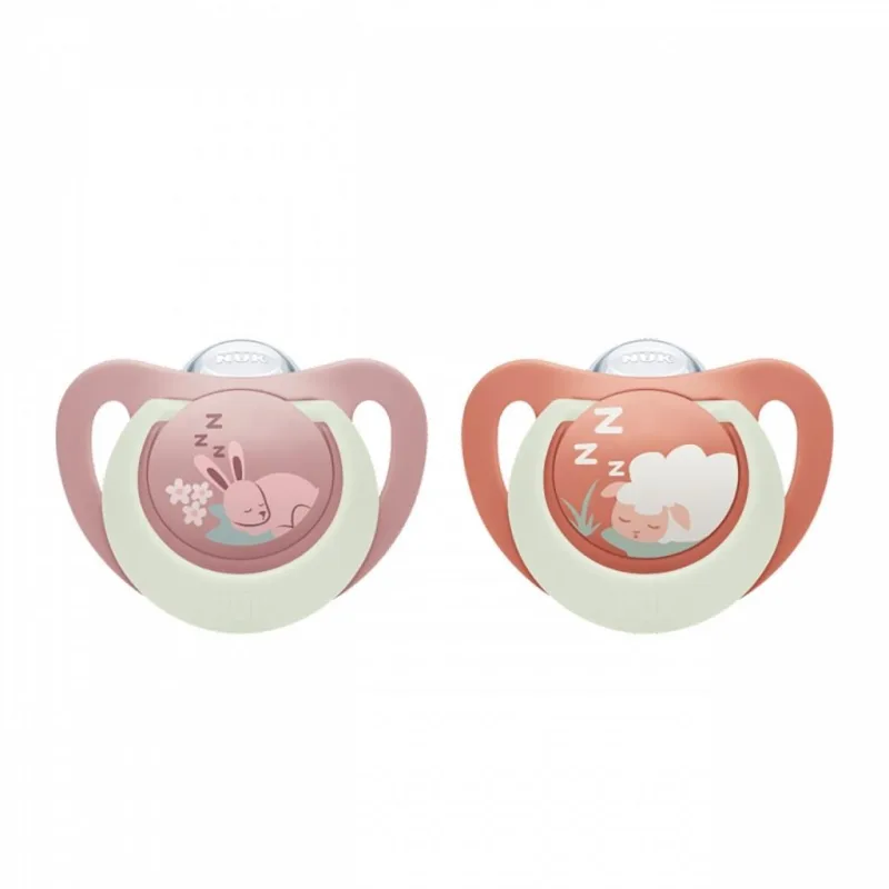 Cumlík NUK First Choice Night 6-18m 2 ks Bunny/Sheep