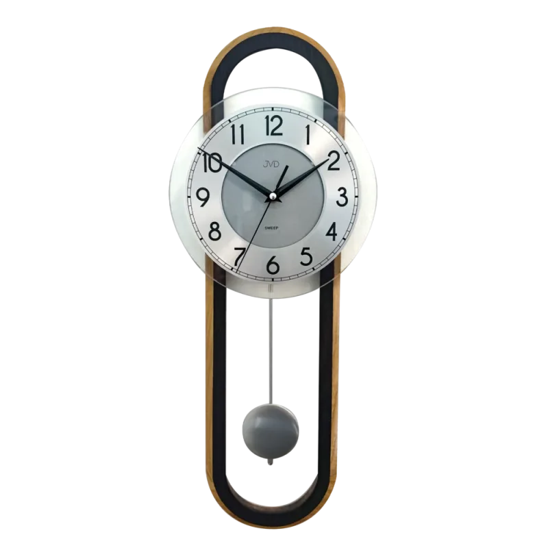 JVD Dřevěné netikající tiché skleněné kyvadlové hodiny JVD NS22010/68