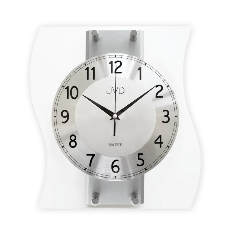 JVD Netikající tiché skleněné dřevěné nástěnné hodiny JVD NS21053.1