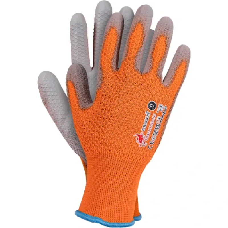 Reis DIAMOND PU PS rukavice oranžová/sivá 6-10