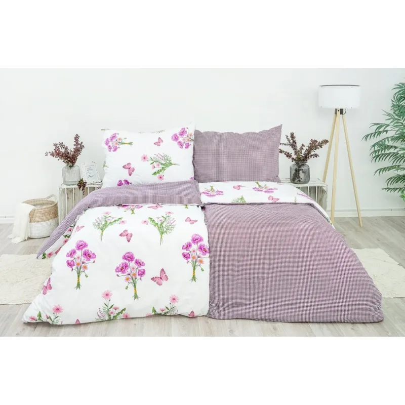 Stanex bavlnené obliečky Jar fialové 140x220/70x90 cm