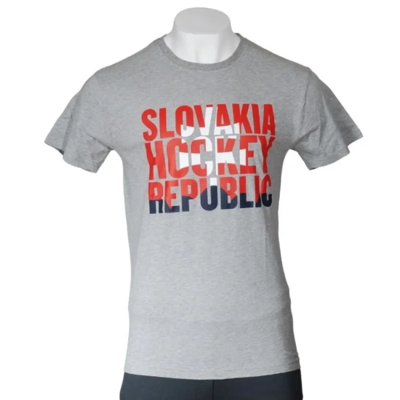 Slovensko Slovakia Hockey Republic tričko šedé pánske - SKLADOM