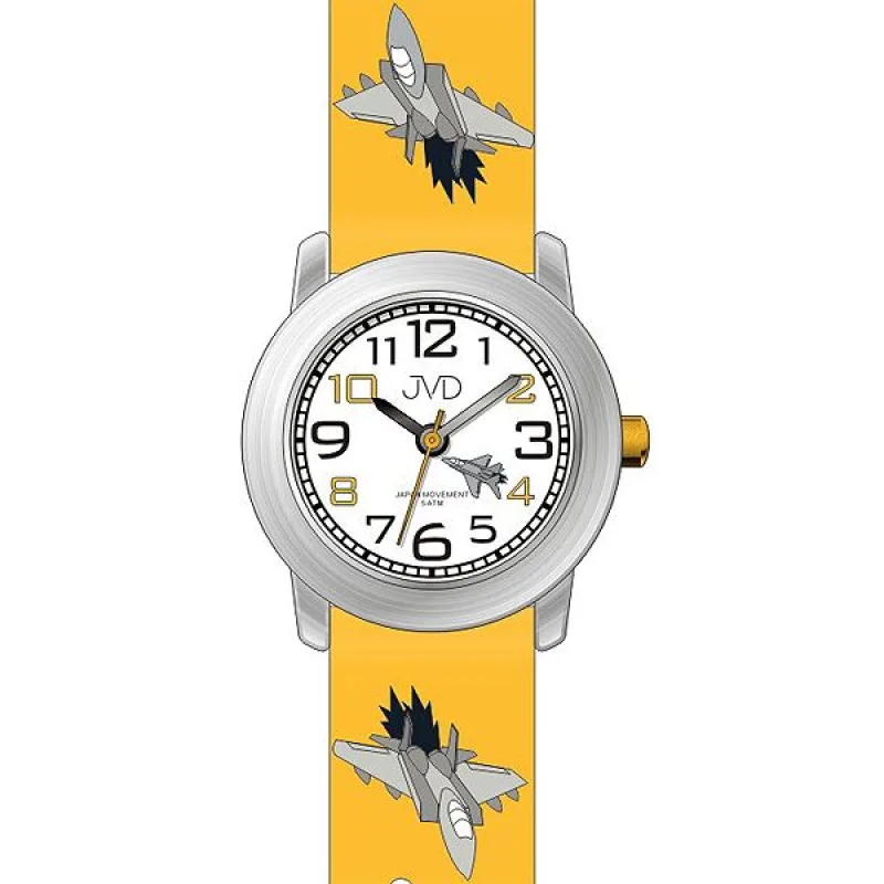 Dětské náramkové hodinky JVD J7162.2 s leteckou technikou (letadlo) 5ATM