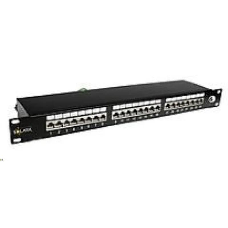 Solarix Patch panel 24 x RJ45 CAT6 STP čierny 1U SX24-6-STP-BK 24200124