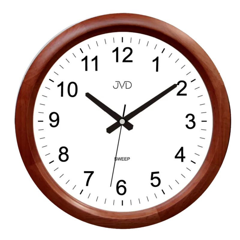 JVD Netikající tiché dřevěné nástěnné hodiny JVD NS8017.1