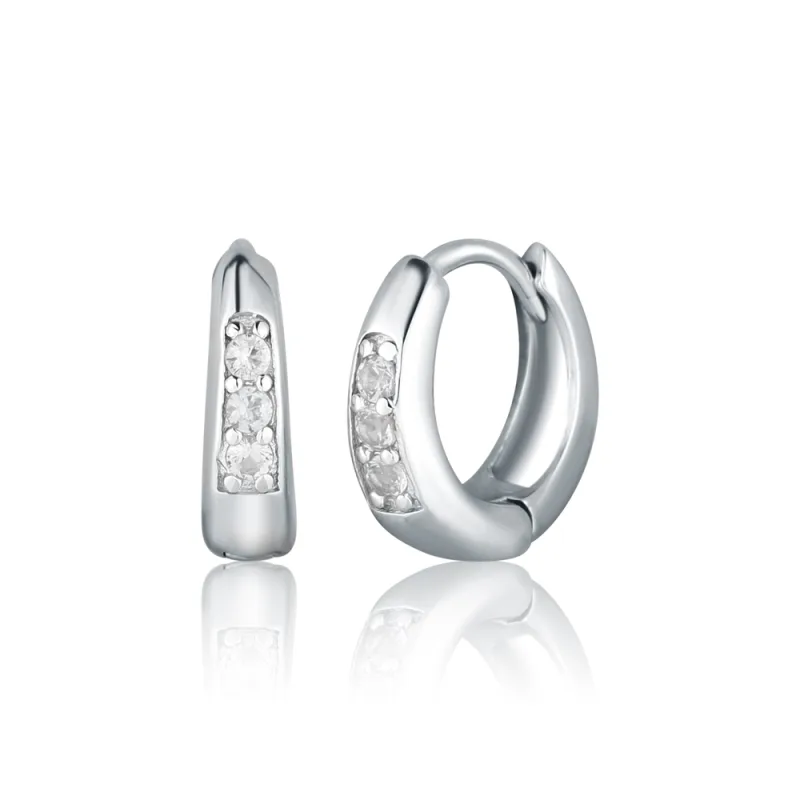 JVD Dámské stříbrné kruhové náušnice se zirkony SVLE2893XF6BI00