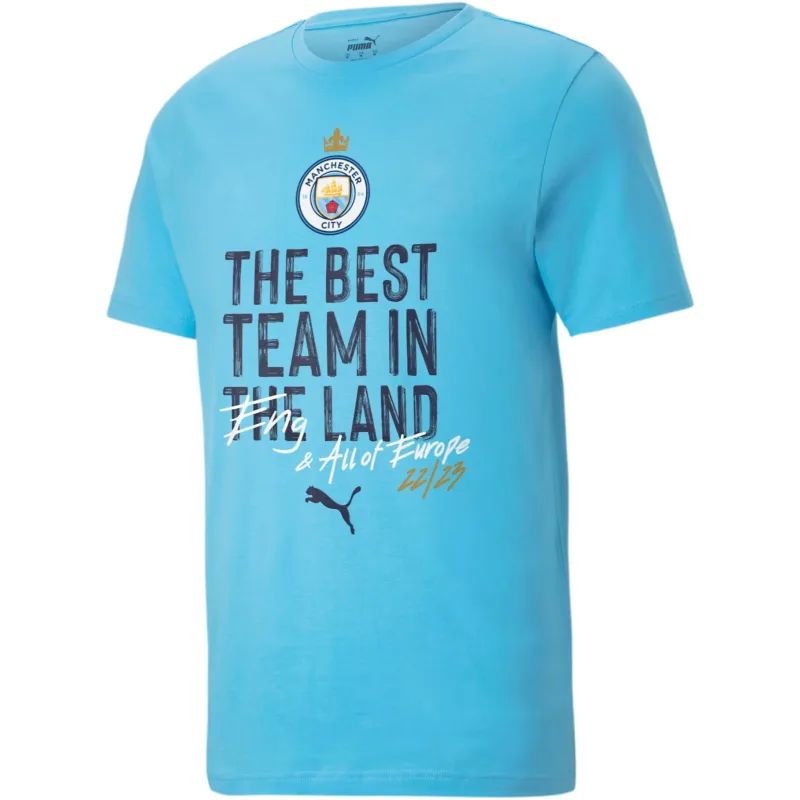 Puma Manchester City Champions 2023 tričko modré detské - SKLADOM