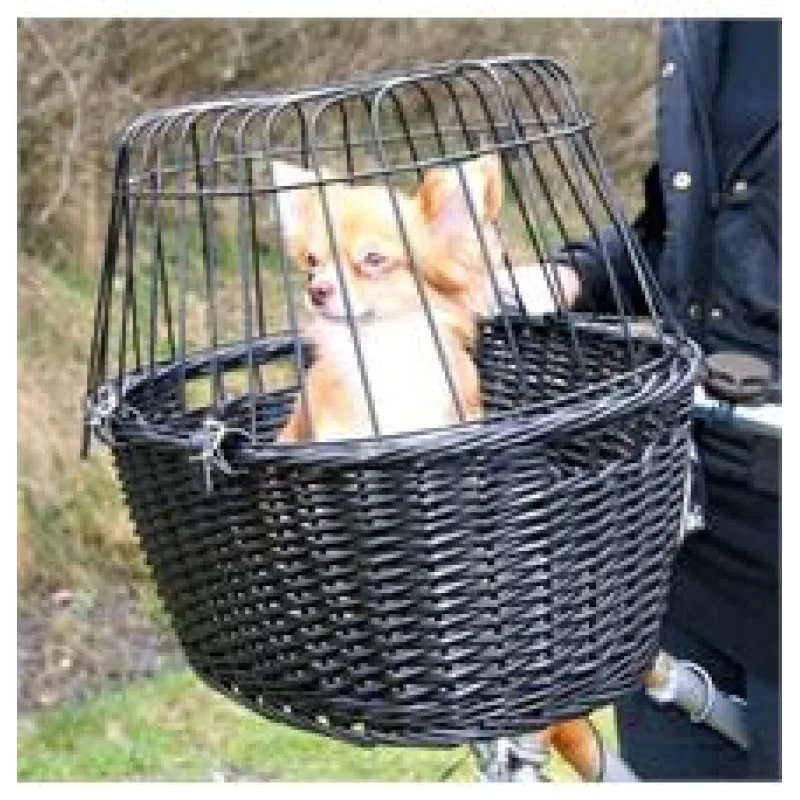 Trixie Přepravní koš na kolo s drátěnou kabinou - černý 50x41x35cm