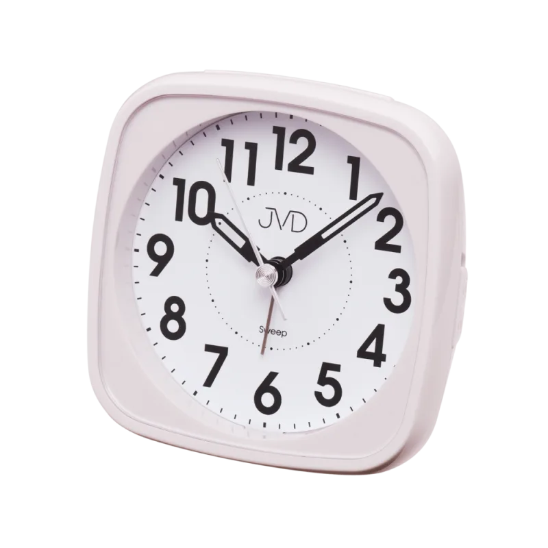 JVD Netikající tichý bílý analogový budík JVD SRP838.5