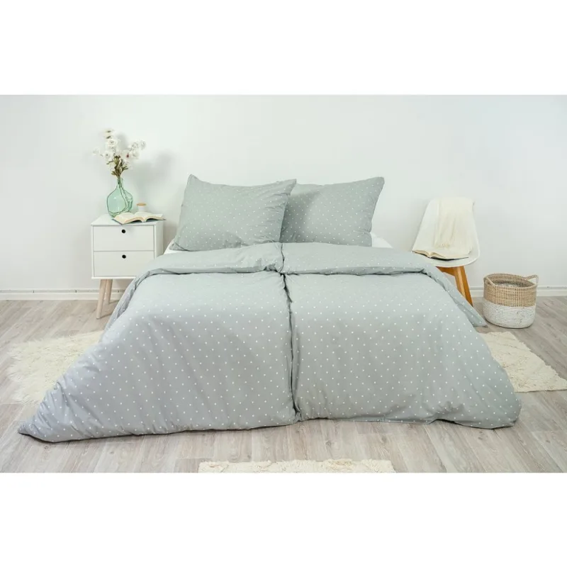 Stanex obliečky Sivé bodky 100% Bavlna 140x200/70x90 cm