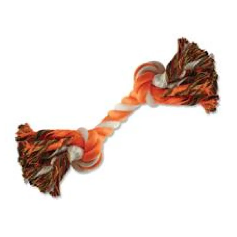 Uzel DOG FANTASY bavlněný oranžovo-bílý 2 knoty 20 cm