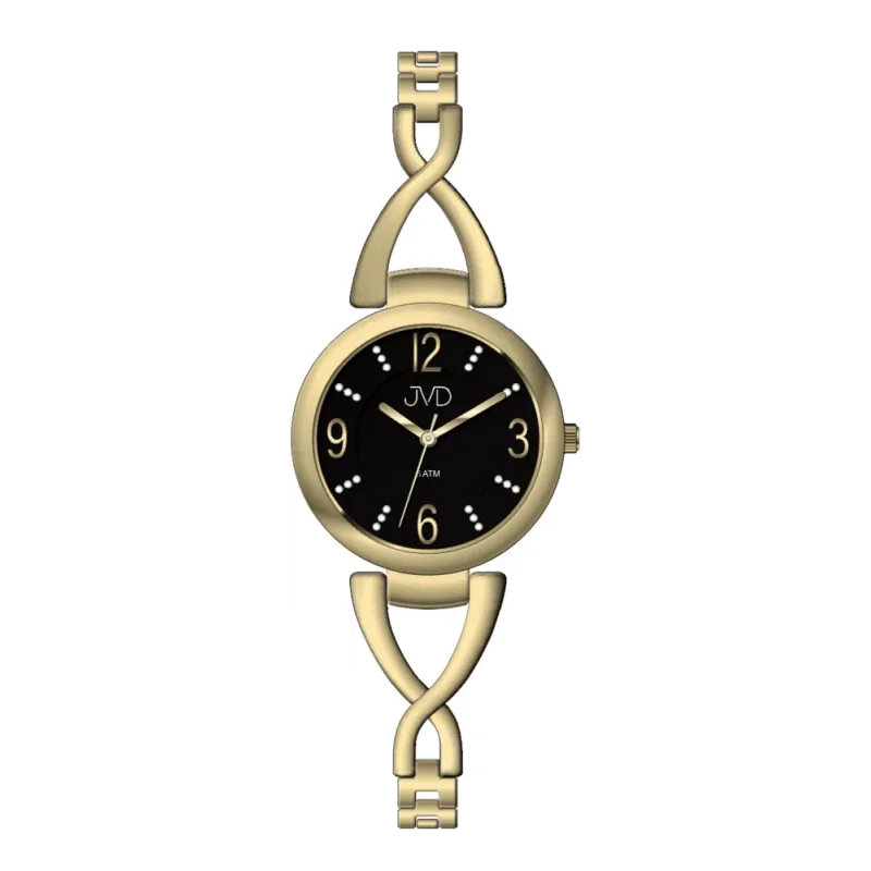 JVD Dámské zlacené ocelové přehledné hodinky JVD J4204.3