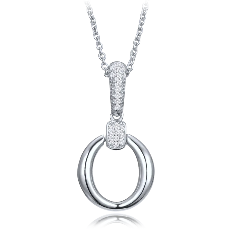 MINET Elegantní stříbrný náhrdelník se zirkonem