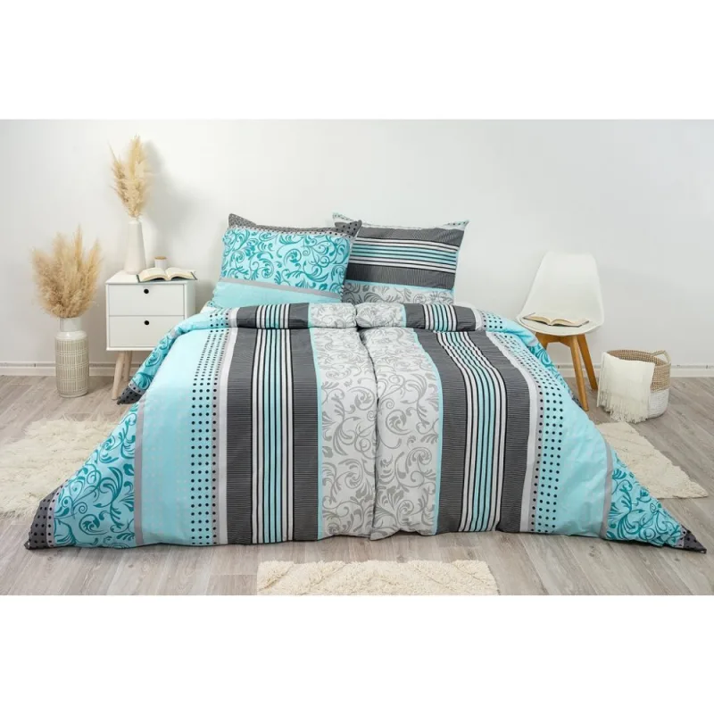 Obliečky 100% Bavlna Miranda Tyrkys 140x200/70x90 cm