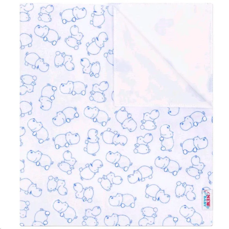 Nepremokavá flanelová podložka New Baby hroch