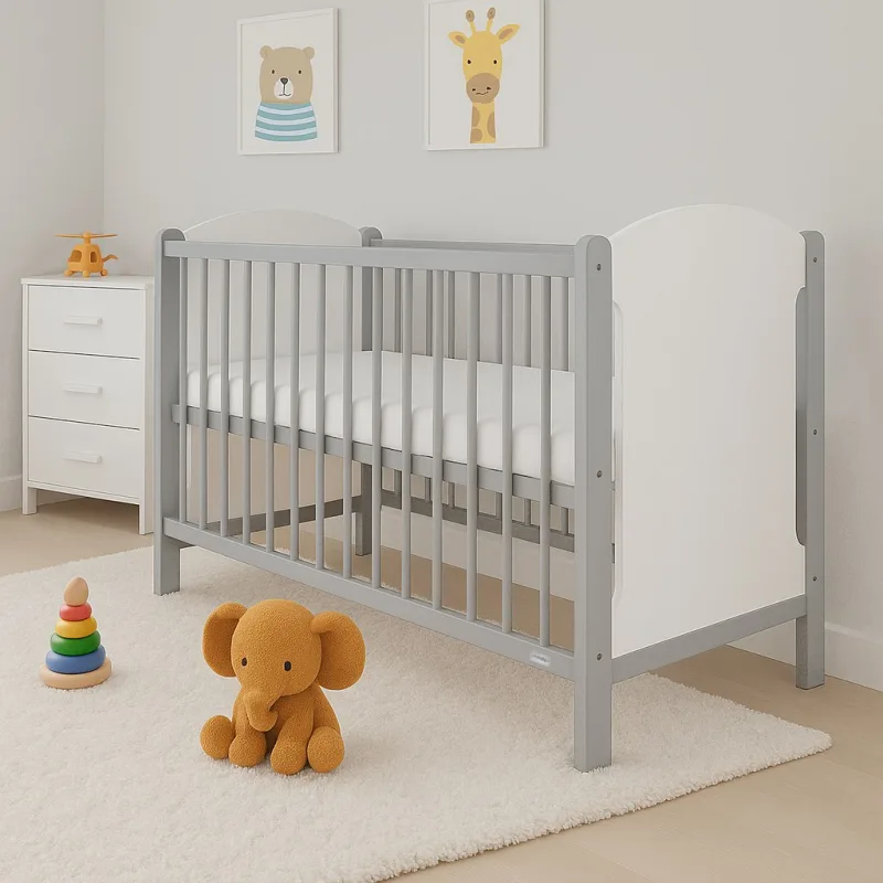 Detská postieľka New Baby ELSA bielo-sivá