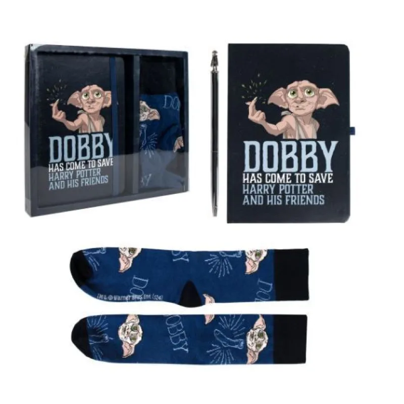 Harry Potter Dobby set - pero + notes + ponožky