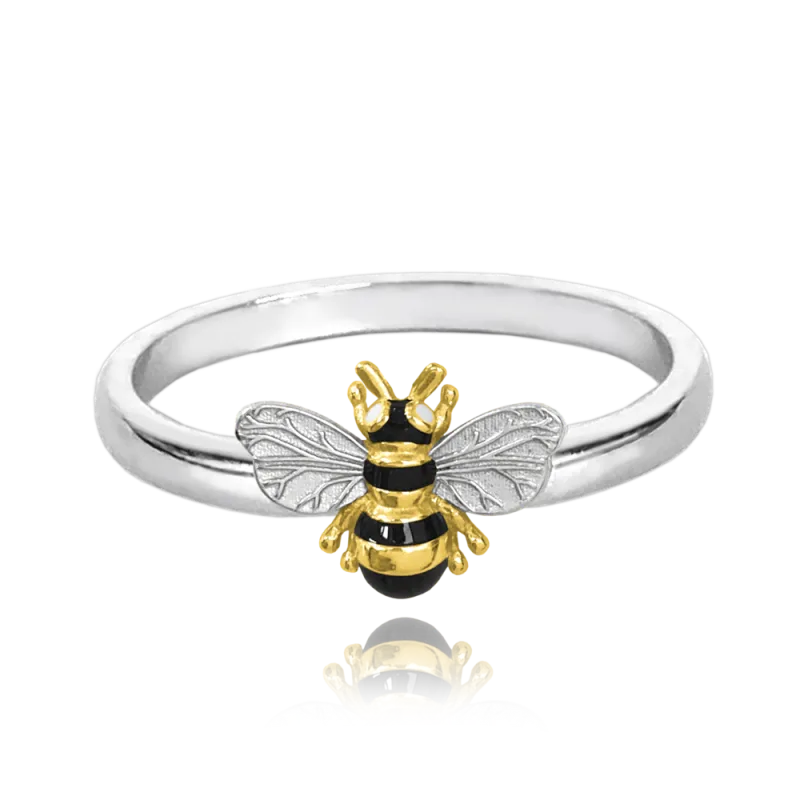 MINET Pozlacený stříbrný prsten VČELKA vel. 51