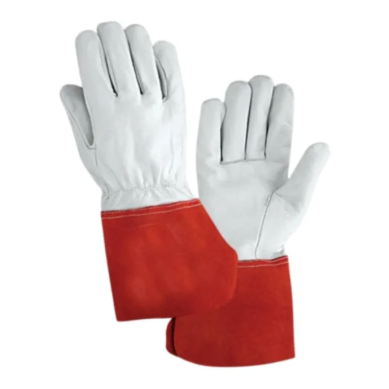 Madeva AX-LAMPAR zváracie rukavice biela/červená 10