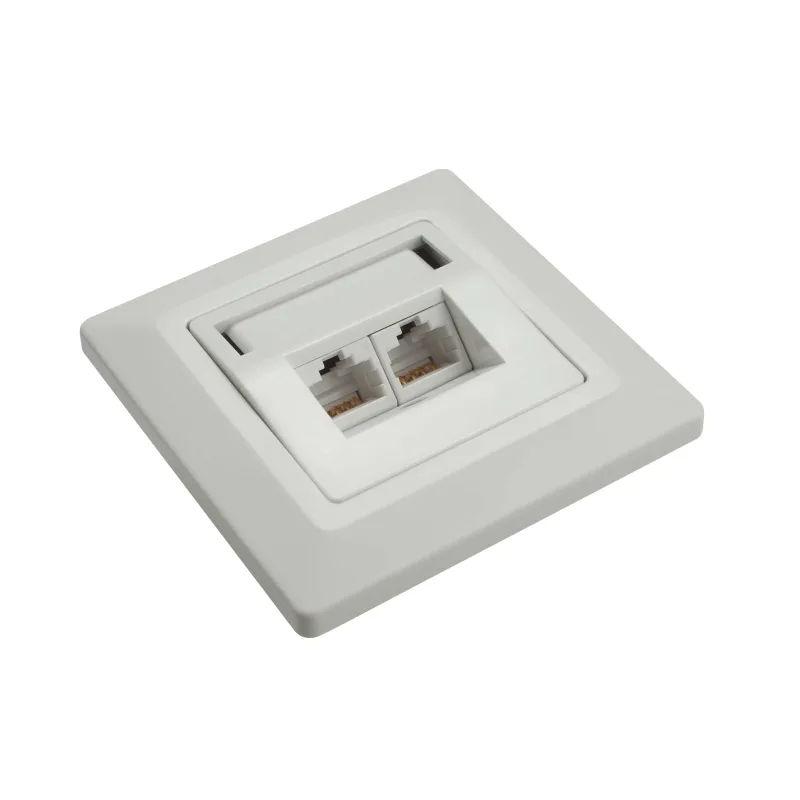 Zásuvka Solarix CAT5E UTP 2 x RJ45 pod omietku biela 23100091