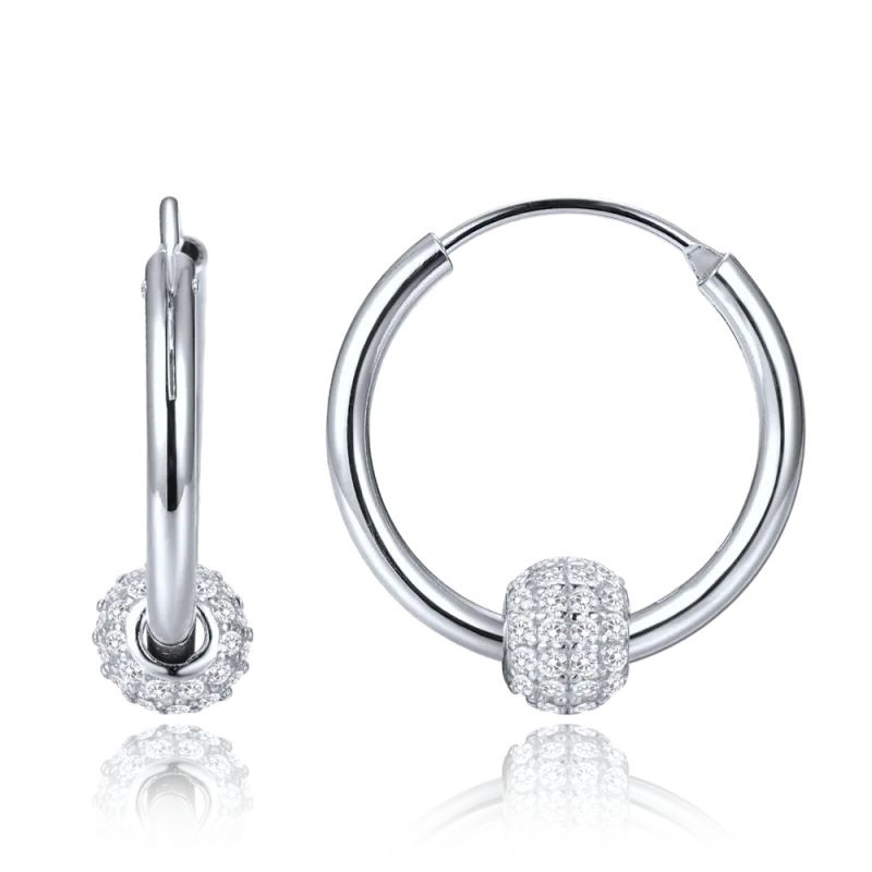 MINET Elegantní stříbrné náušnice se zirkony