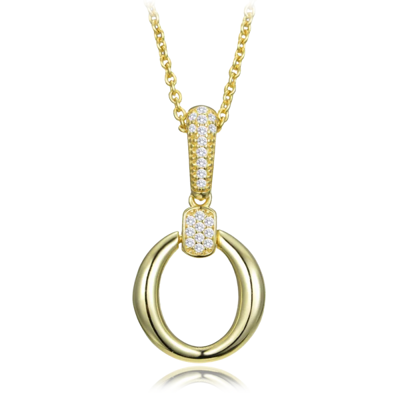 MINET Elegantní pozlacený stříbrný náhrdelník se zirkonem