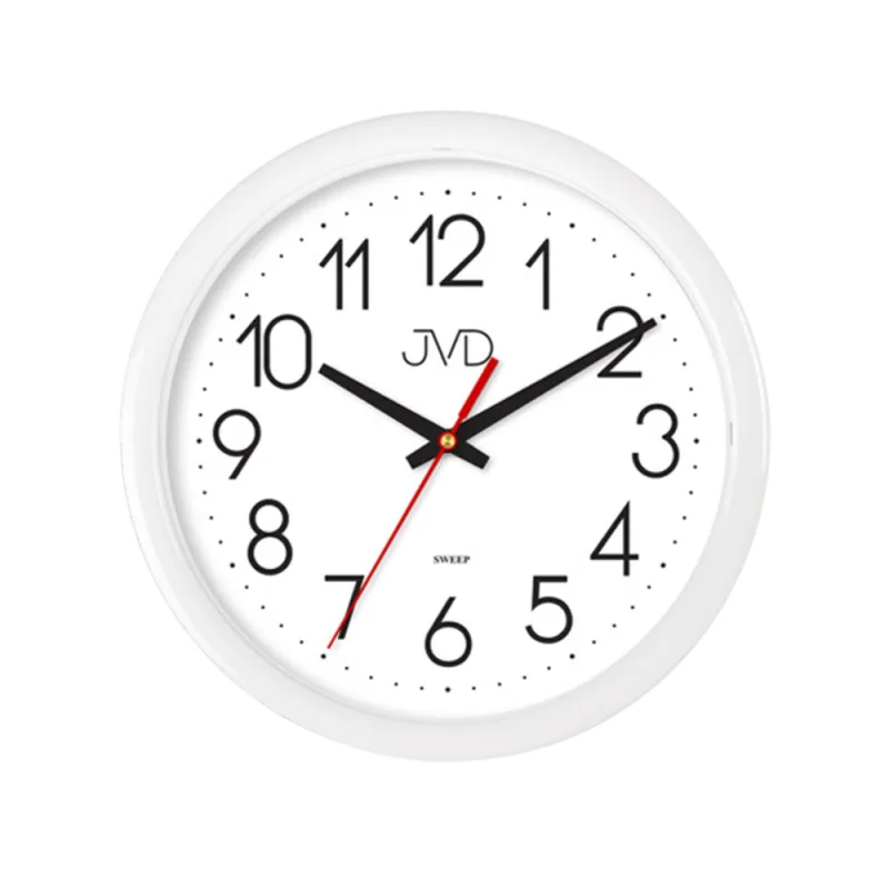 JVD Nástěnné bílé čitelné netikající tiché hodiny JVD H608.1