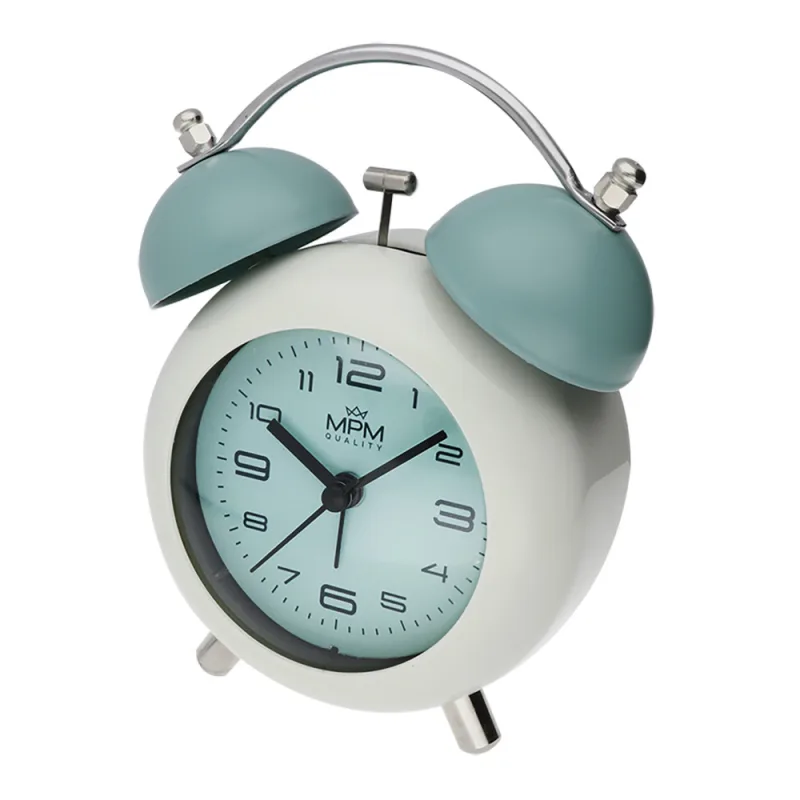 MPM Kitty - B Designový kovový budík s klasickým mechanickým zvoněním C01.4433.31