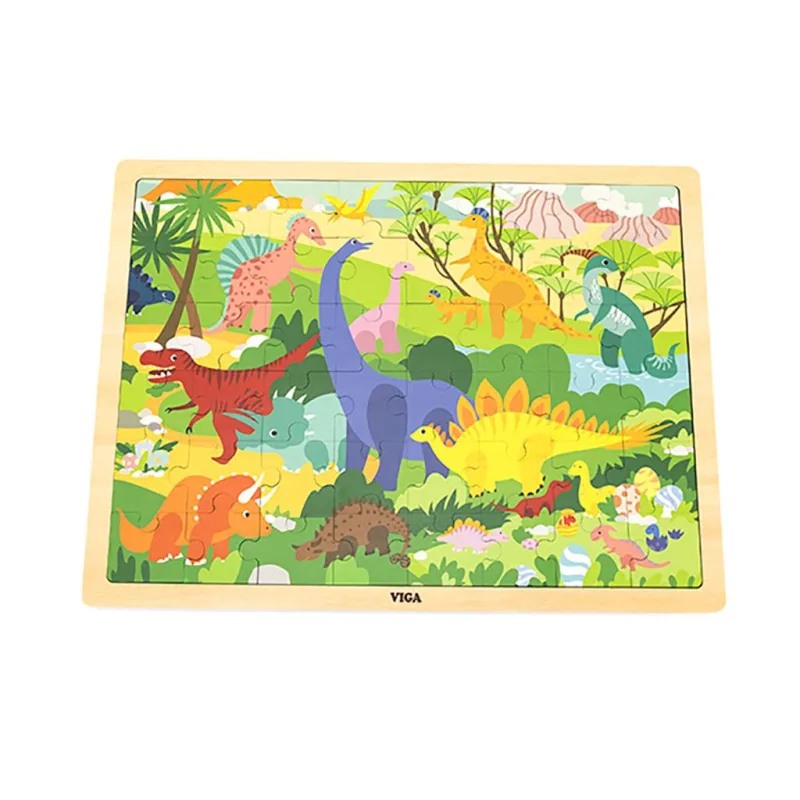 Drevené puzzle 48 dielikov Viga Dinosauri