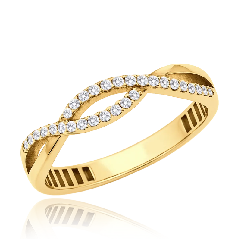 MINET Elegantní zlatý prsten s bílým zirkonem Au 585/1000 vel. 60 - 1,60g JMG0321WGR60