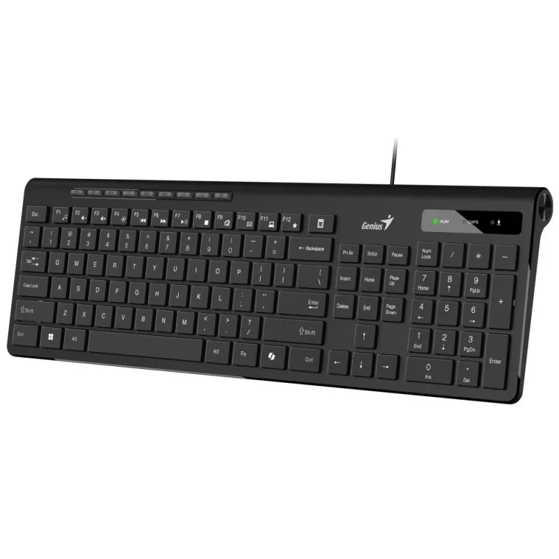 GENIUS klávesnice Slimstar 230 II, Drátová, USB, černá, CZ+SK layout…