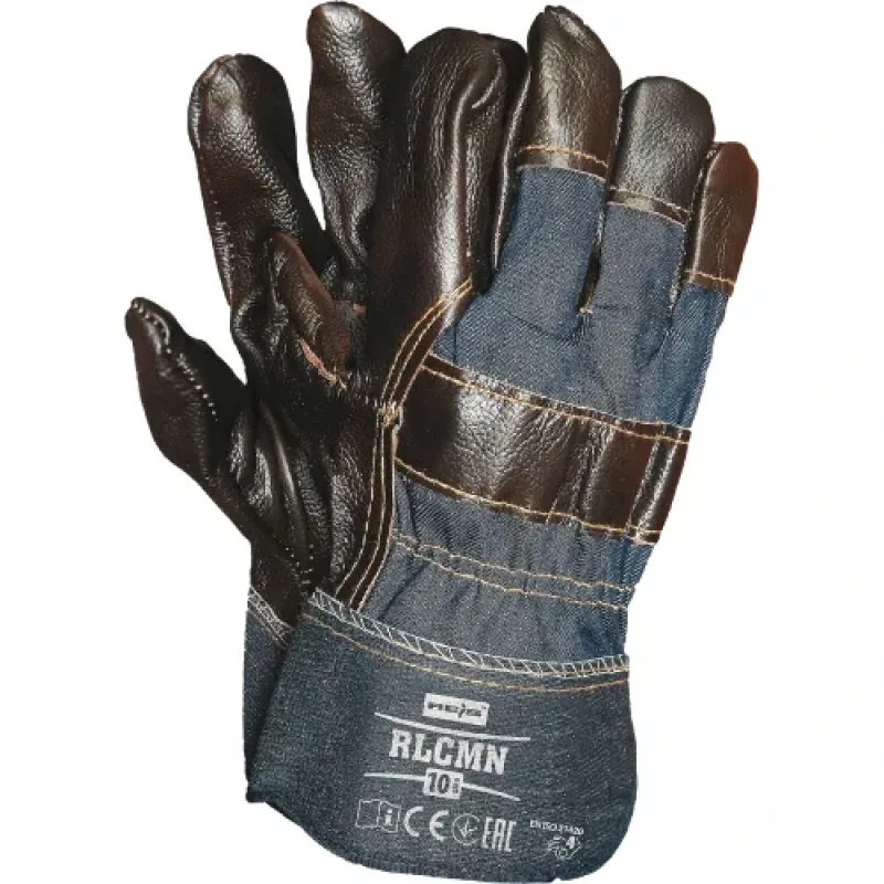 Reis RLCMN stavebné rukavice Brown/Denim 10