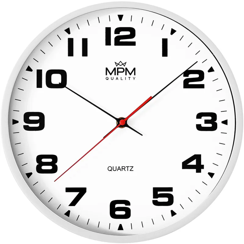 MPM Stylové plastové nástěnné hodiny o průměru 304 mm E01.4463.0000