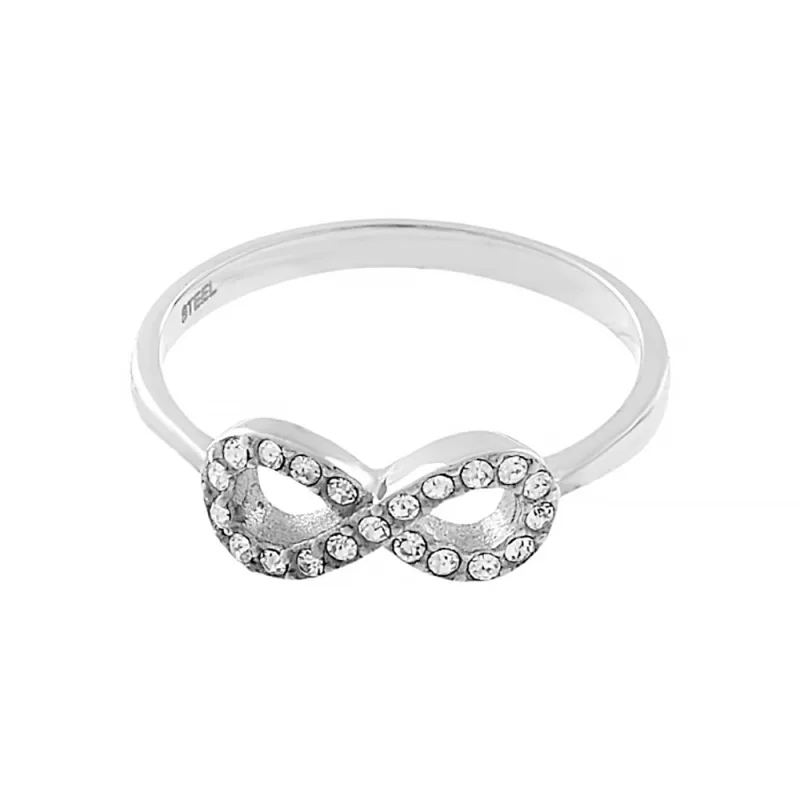 Nerezový prsten Infinity (velikost 56) - stříbrné barvy