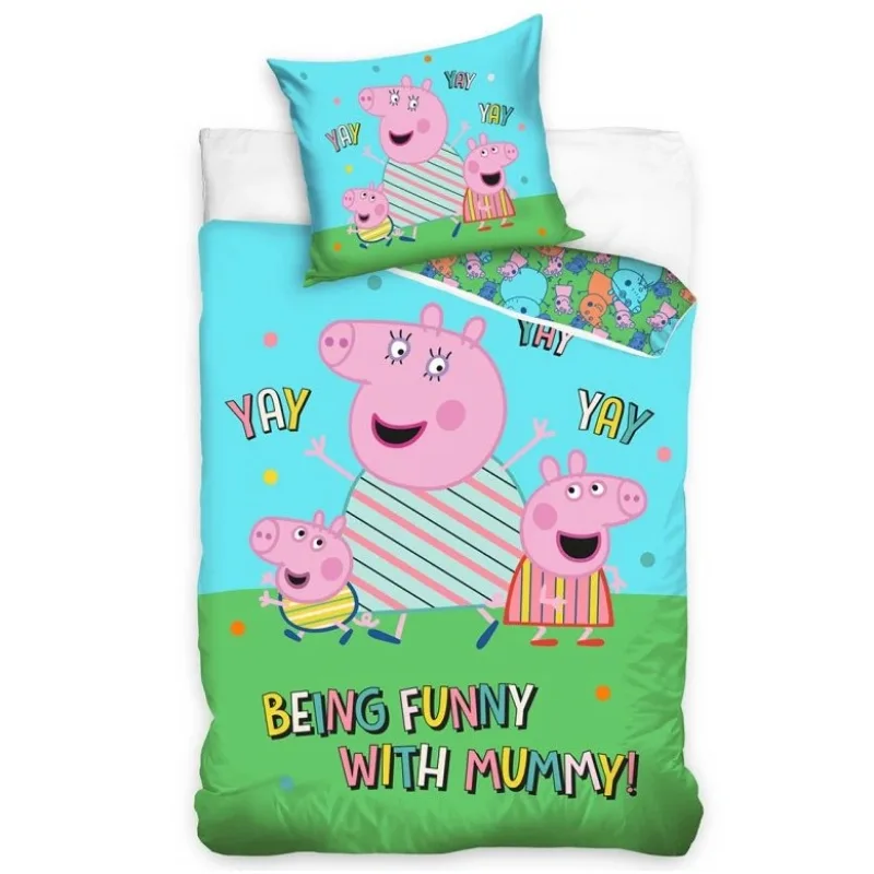 Detské obliečky Prasiatko Pepina Najlepšia Mamička 140x200/70x90 cm