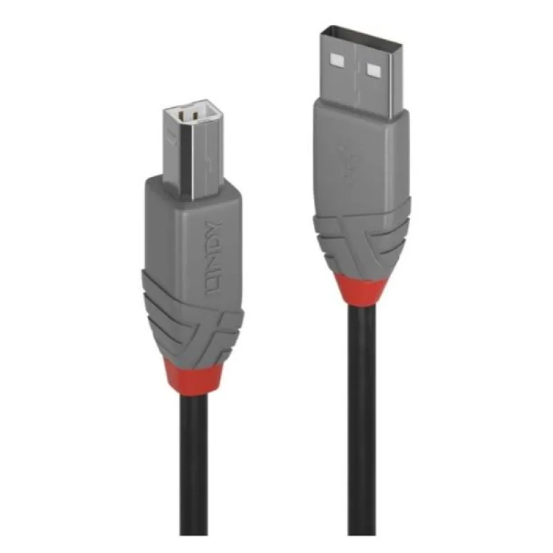 Lindy USB 2.0 A-B M/M 2m, High Speed, čierny, Anthra Line L36673