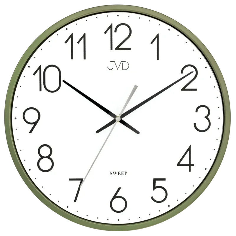 JVD Zelené nástěnné tiché netikající hodiny JVD HX8016.3