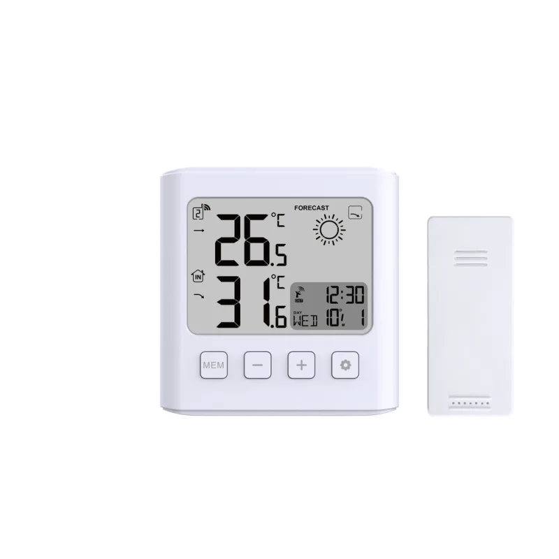 JVD Bílý digitální rádiem řízený budík JVD RB777 s teploměrem