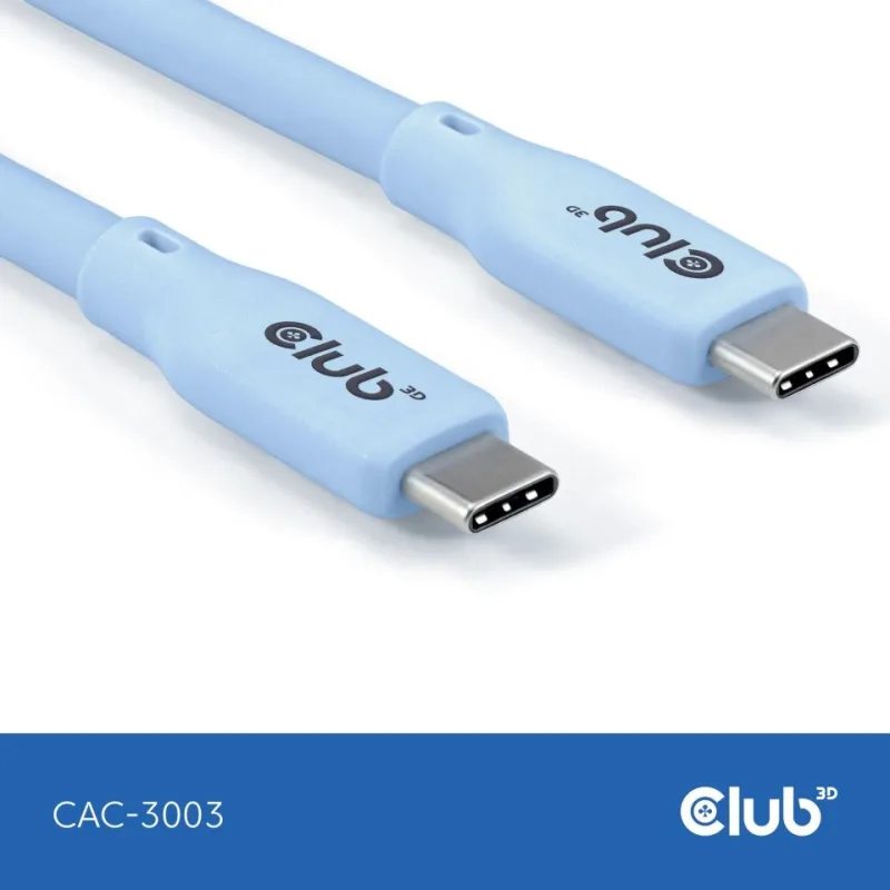 Club3D Kabel USB-C 4.0, 20Gbps, 4K60Hz, PD 240W, 2m, modrá CAC-3003