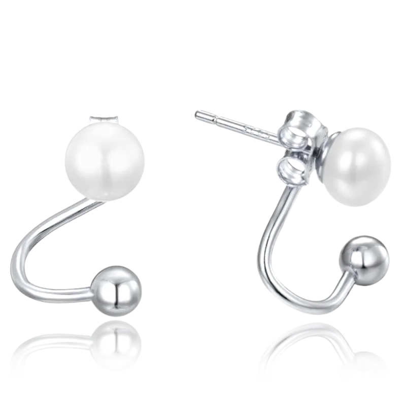 MINET Stříbrné náušnice s přírodními perlami JMAS7046SE00