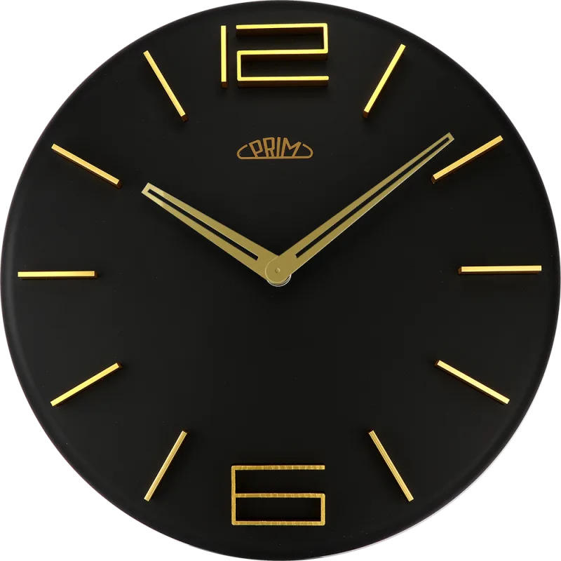 MPM Černo-zlaté designové nástěnné hodiny PRIM Pastel III E01P.4085.90