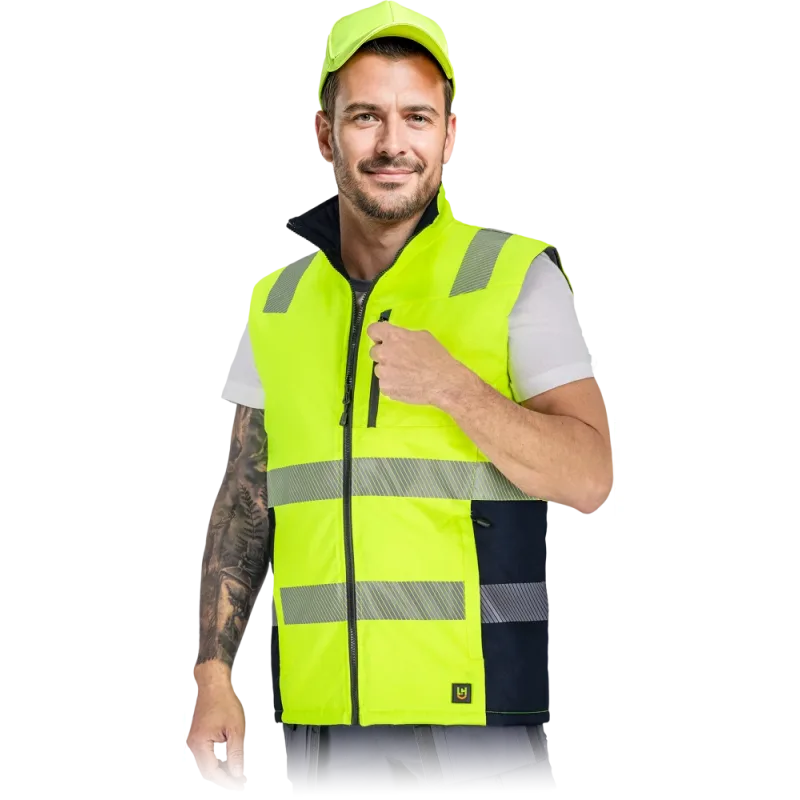 Leber&Hollman LASER HI-VIS zateplená výstražná vesta žltá M-3XL