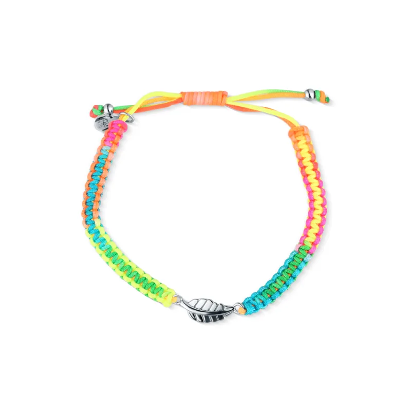 JVD Dámský stříbrný náramek se zirkony na barevné kůži SVLB0356X61BA00