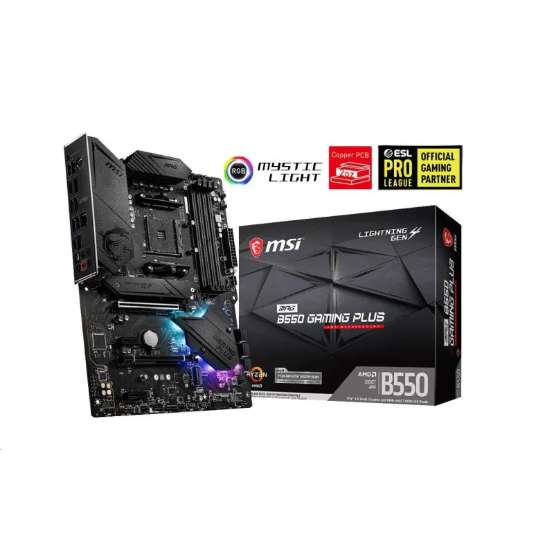 MSI MB Sc AM4 MPG B550 GAMING PLUS, AMD B550, 4xDDR4, VGA, ATX MPG…