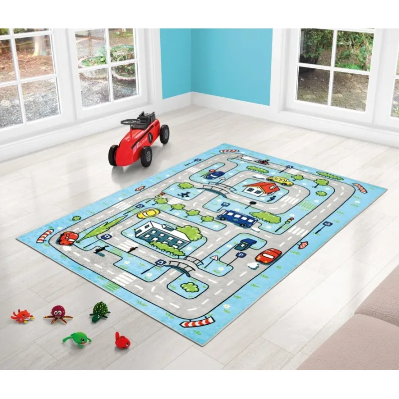 Detský koberček 100x150 cm autíčková dráha